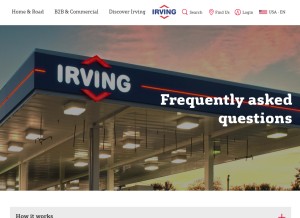 How theirving.com looks like on a tablet such as an iPad.