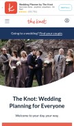 How theknot.com looks like on a mobile device such as an iPhone.