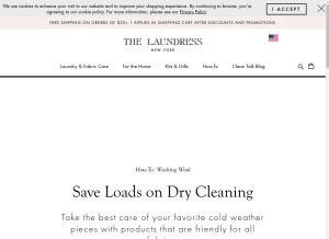How thelaundress.com looks like on a tablet such as an iPad.
