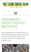 How theleangreenbean.com looks like on a mobile device such as an iPhone.