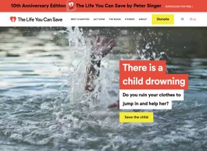 How thelifeyoucansave.org looks like on a tablet such as an iPad.