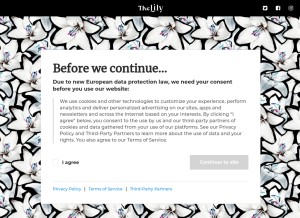 How thelily.com looks like on a tablet such as an iPad.