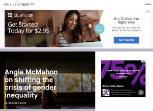 How thelineofbestfit.com looks like on a tablet such as an iPad.
