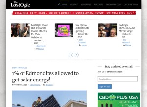 How thelostogle.com looks like on a tablet such as an iPad.