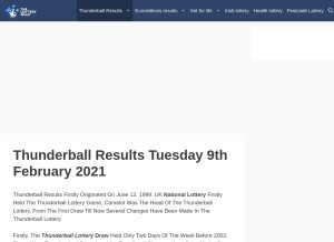 How thelotteryresults.uk looks like on a tablet such as an iPad.