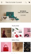 How theluxurycloset.com looks like on a mobile device such as an iPhone.