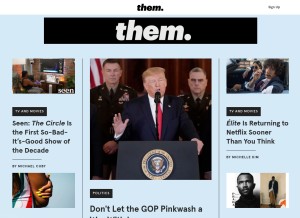 How them.us looks like on a tablet such as an iPad.
