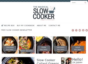 How themagicalslowcooker.com looks like on a tablet such as an iPad.