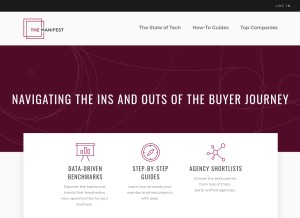 How themanifest.com looks like on a tablet such as an iPad.