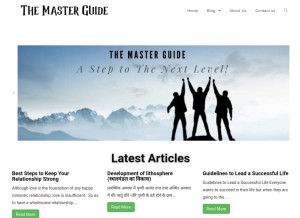How themasterguide.com looks like on a tablet such as an iPad.