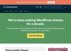 How theme-junkie.com looks like on a tablet such as an iPad.