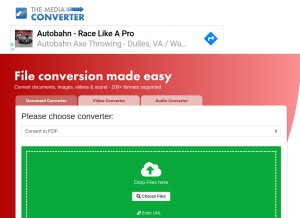 How themediaconverter.com looks like on a tablet such as an iPad.