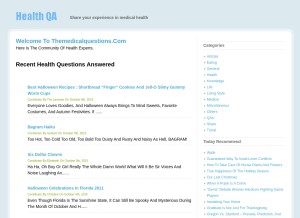 How themedicalquestions.com looks like on a tablet such as an iPad.