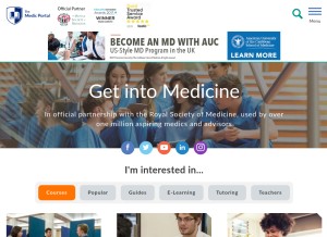 How themedicportal.com looks like on a tablet such as an iPad.