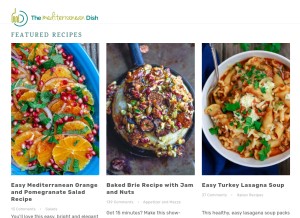 How themediterraneandish.com looks like on a tablet such as an iPad.