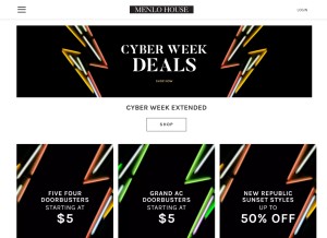 How themenlohouse.com looks like on a tablet such as an iPad.