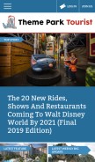How themeparktourist.com looks like on a mobile device such as an iPhone.