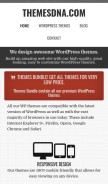 How themesdna.com looks like on a mobile device such as an iPhone.
