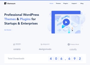 How themeum.com looks like on a tablet such as an iPad.