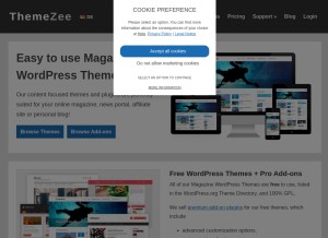 How themezee.com looks like on a tablet such as an iPad.