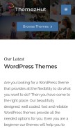 How themezhut.com looks like on a mobile device such as an iPhone.