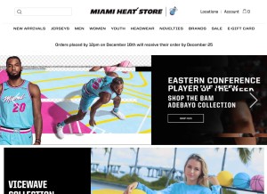 How themiamiheatstore.com looks like on a tablet such as an iPad.