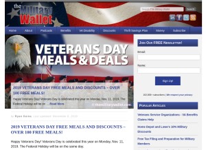 How themilitarywallet.com looks like on a tablet such as an iPad.