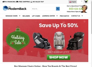 How themodernback.com looks like on a tablet such as an iPad.