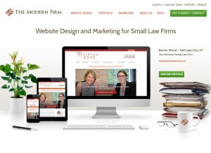 How themodernfirm.com looks like on a tablet such as an iPad.