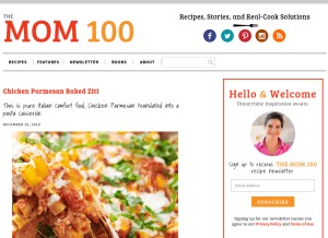 How themom100.com looks like on a tablet such as an iPad.