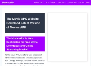 How themovieapk.com looks like on a tablet such as an iPad.