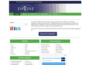 How thenameengine.com looks like on a tablet such as an iPad.