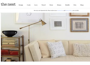 How thenest.com looks like on a tablet such as an iPad.