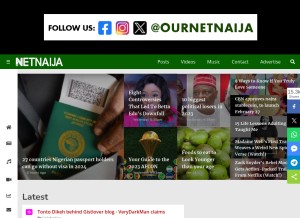 How thenetnaija.com looks like on a tablet such as an iPad.