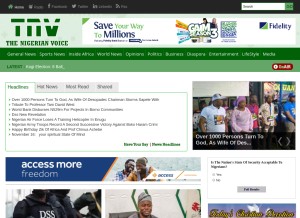 How thenigerianvoice.com looks like on a tablet such as an iPad.