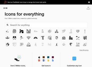 How thenounproject.com looks like on a tablet such as an iPad.