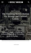 How theoccultmuseum.com looks like on a mobile device such as an iPhone.