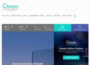 How theoceanac.com looks like on a tablet such as an iPad.