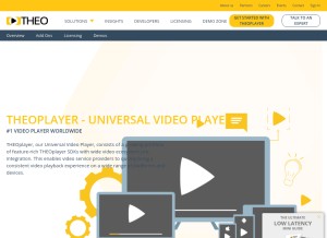 How theoplayer.com looks like on a tablet such as an iPad.