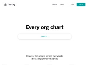 How theorg.com looks like on a tablet such as an iPad.
