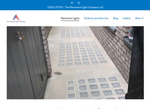 How thepavementlightcompany.com looks like on a tablet such as an iPad.