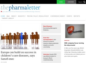 How thepharmaletter.com looks like on a tablet such as an iPad.