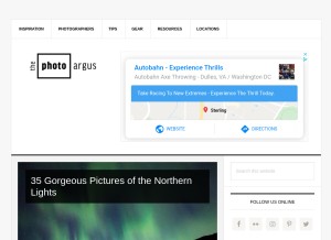 How thephotoargus.com looks like on a tablet such as an iPad.