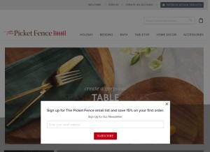 How thepicketfence.com looks like on a tablet such as an iPad.
