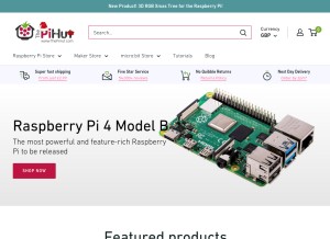 How thepihut.com looks like on a tablet such as an iPad.