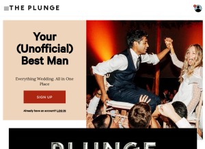 How theplunge.com looks like on a tablet such as an iPad.