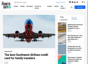 How thepointsguy.com looks like on a tablet such as an iPad.