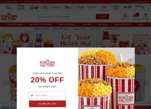 How thepopcornfactory.com looks like on a tablet such as an iPad.
