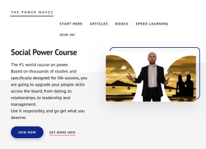 How thepowermoves.com looks like on a tablet such as an iPad.