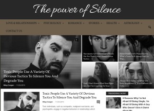 How thepowerofsilence.co looks like on a tablet such as an iPad.